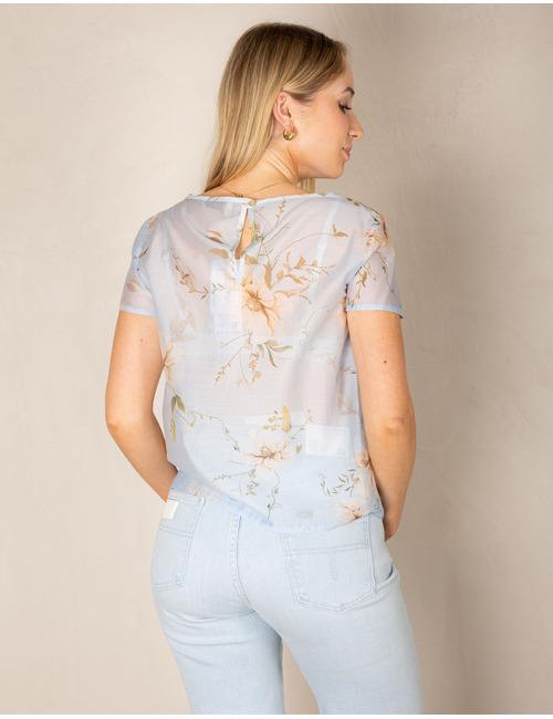 Rinascimento korte mouw bloes blauw