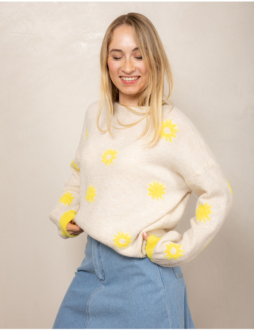 Amelie Amelie lange mouw pull beige