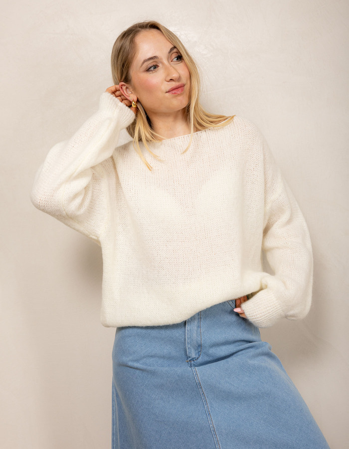 Amelie Amelie lange mouw pull wit