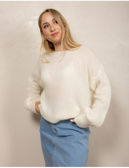 Amelie Amelie lange mouw pull wit