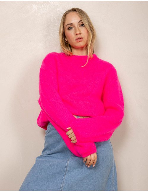 Amelie Amelie lange mouw pull fuschia