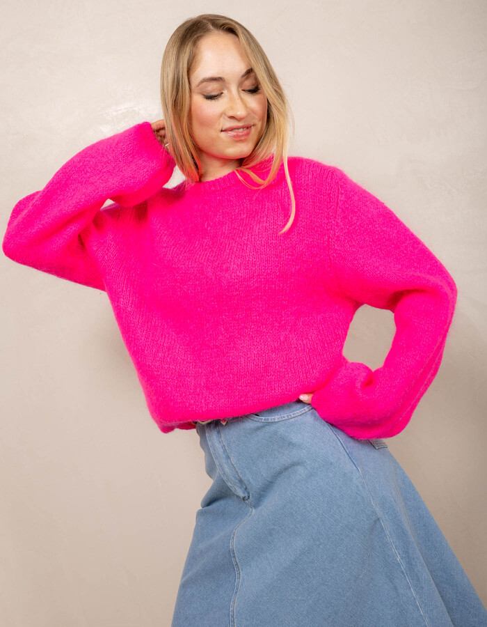 Amelie Amelie lange mouw pull fuschia