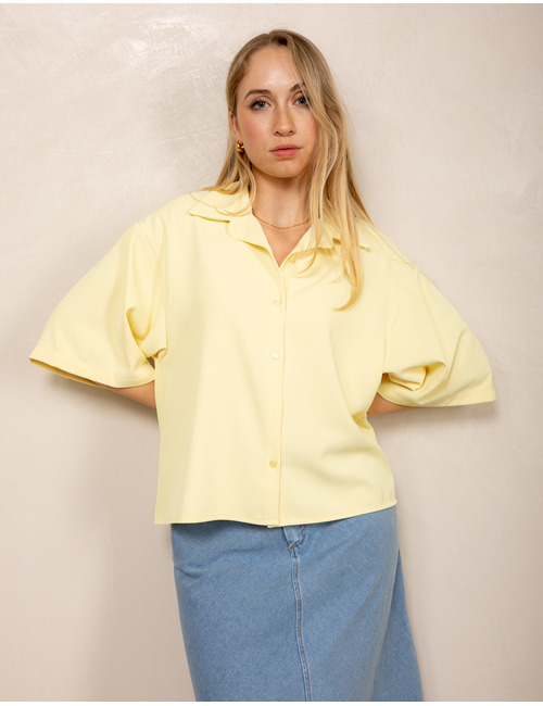 Amelie Amelie korte mouw bloes geel