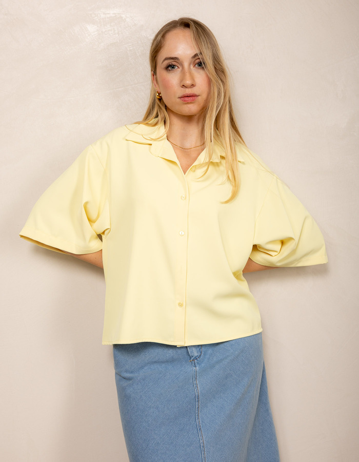 Amelie Amelie korte mouw bloes geel