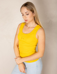 Ribgebreide tanktop met logo