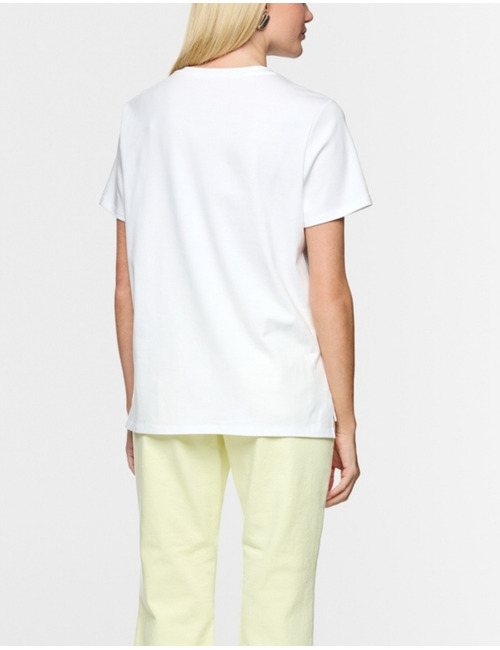 Losvallend shirt van stretchkatoen met studs