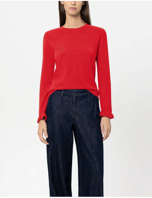 Fijngebreide trui in wol kasjmiermix