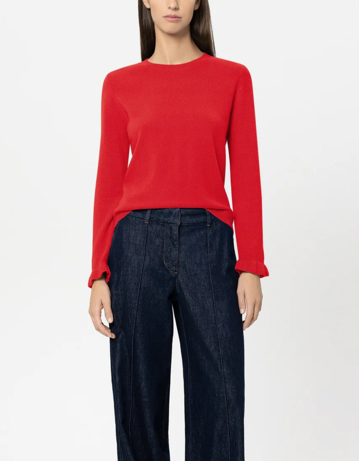 Fijngebreide trui in wol kasjmiermix