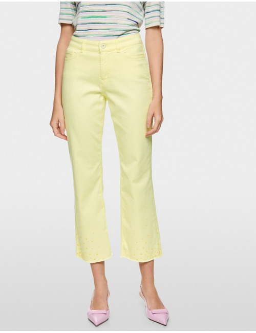 FORLI jeans met studs en franjes