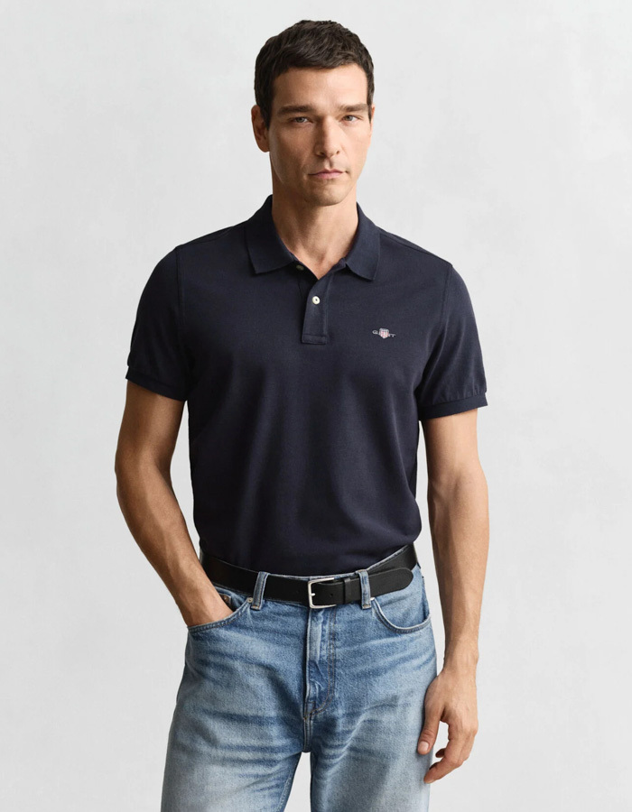 Regular Fit Shield piqué poloshirt