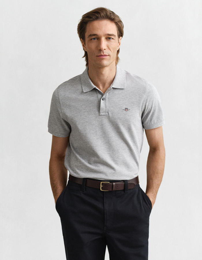 Regular Fit Shield piqué poloshirt