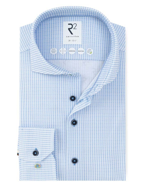 R2 modern fit hemd blauw