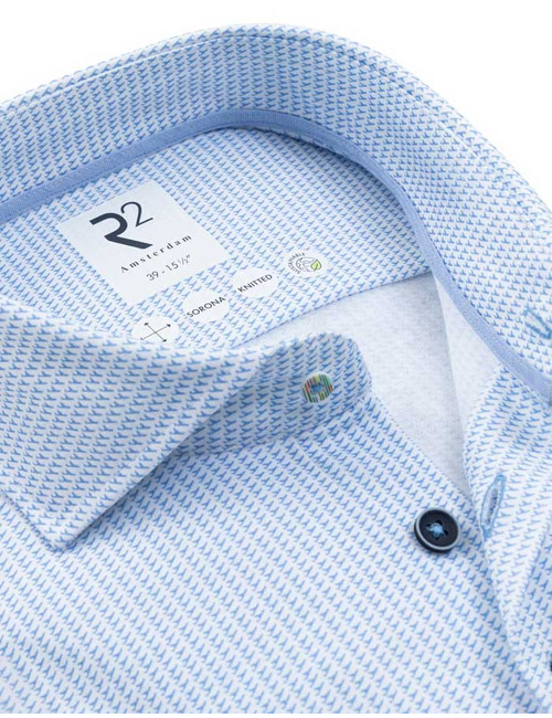 R2 modern fit hemd blauw