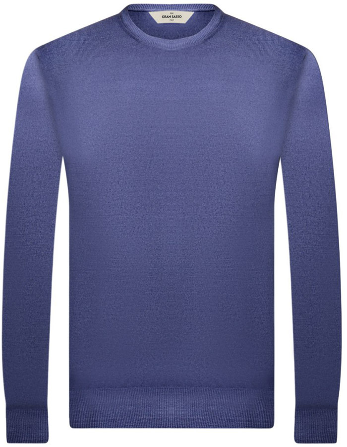 Crewneck trui van wol met lange mouwen