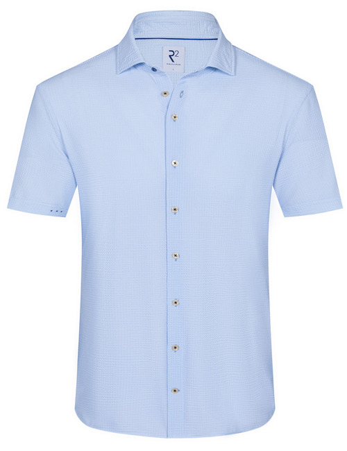 Lichtblauw hemd met korte mouwen