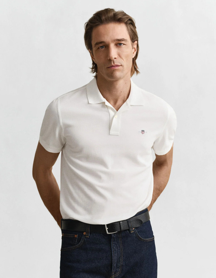 Regular Fit Shield piqué poloshirt