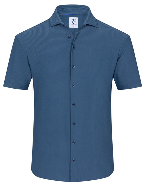 R2 hemd met korte mouw navy