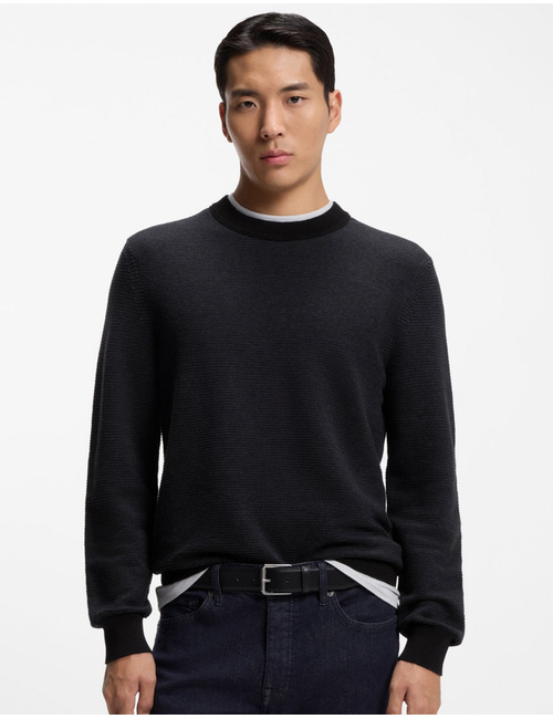 Gebreide trui van katoenmix met moulinéstructuur