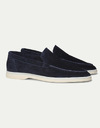 Navy Yacht loafers van suède