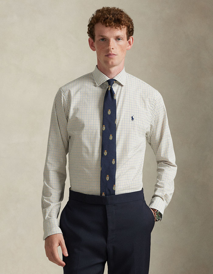 Slim fit stretch poplin hemd