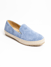 Blauwe suède espadrilles