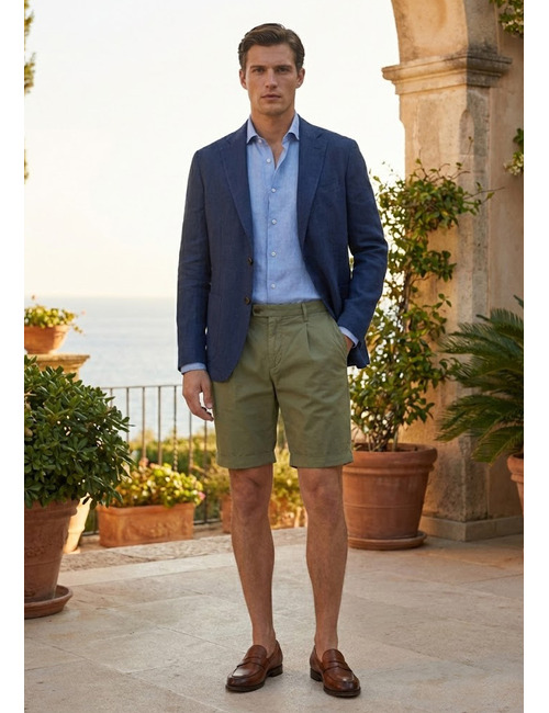 Bermuda modern fit in katoenstretch