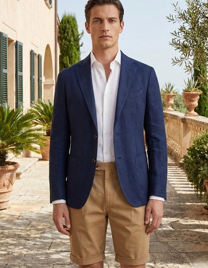 Bermuda modern fit in katoenstretch