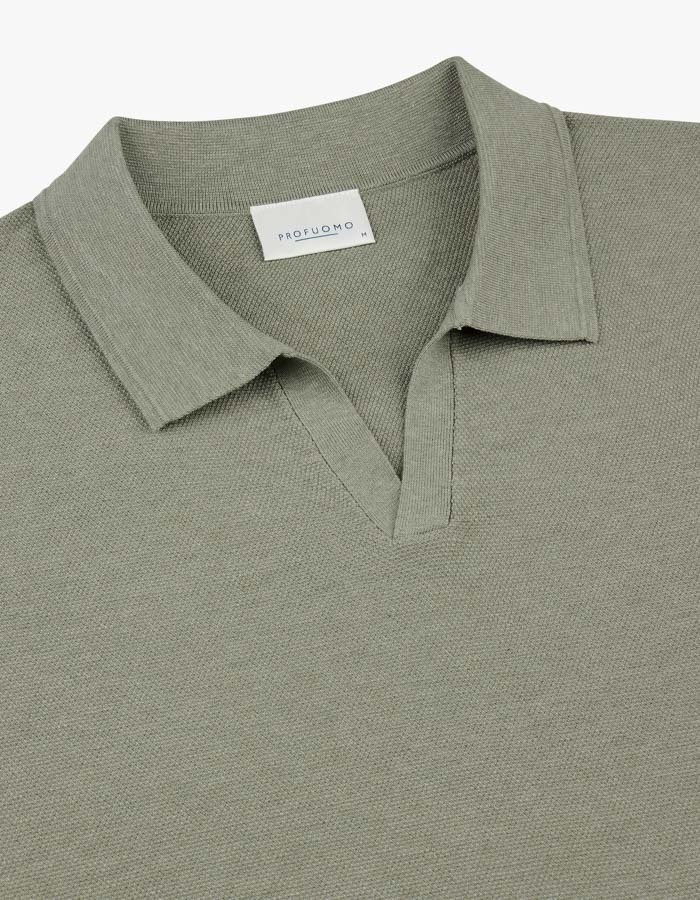 Profuomo korte mouw polo groen