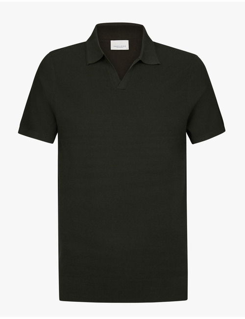 Profuomo korte mouw polo bruin