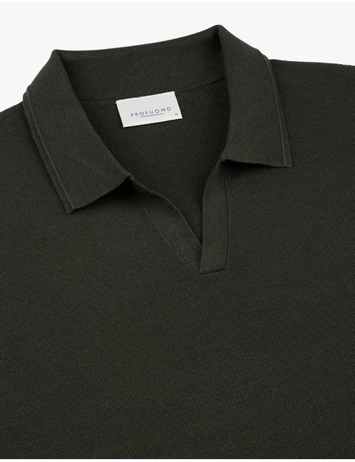 Profuomo korte mouw polo bruin