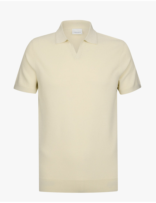 Profuomo korte mouw polo ecru