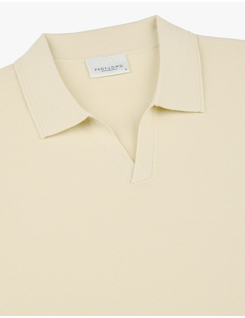 Profuomo korte mouw polo ecru