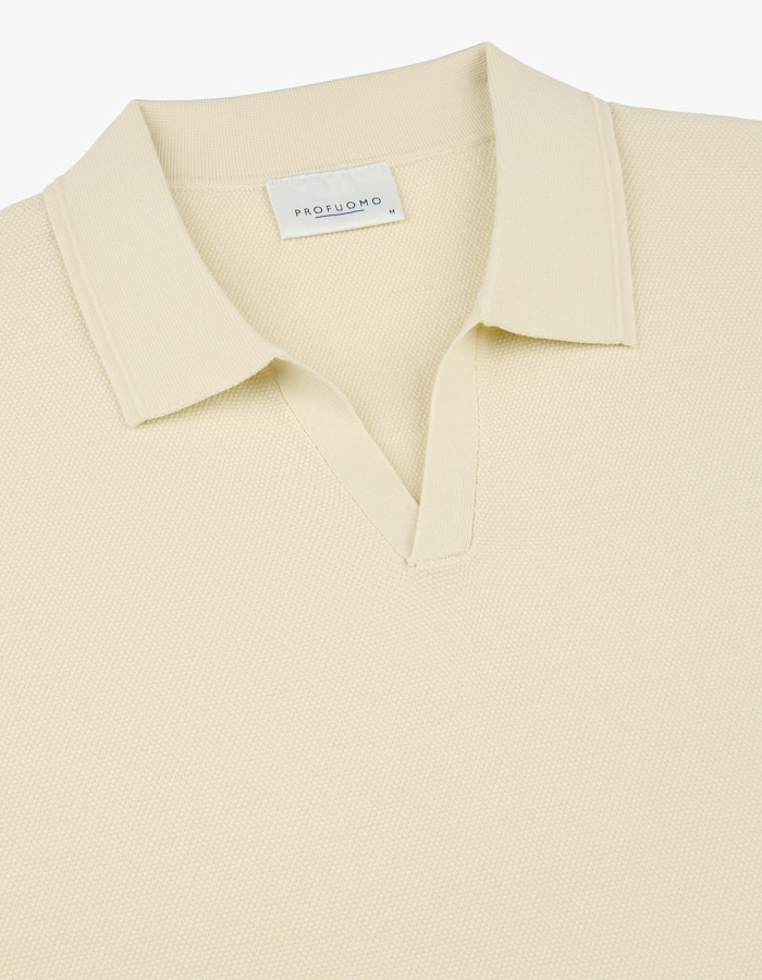 Profuomo korte mouw polo ecru
