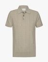 Regular fit gestreepte polo in beige