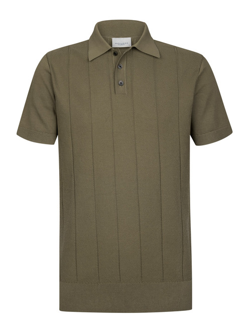 Profuomo korte mouw polo bruin