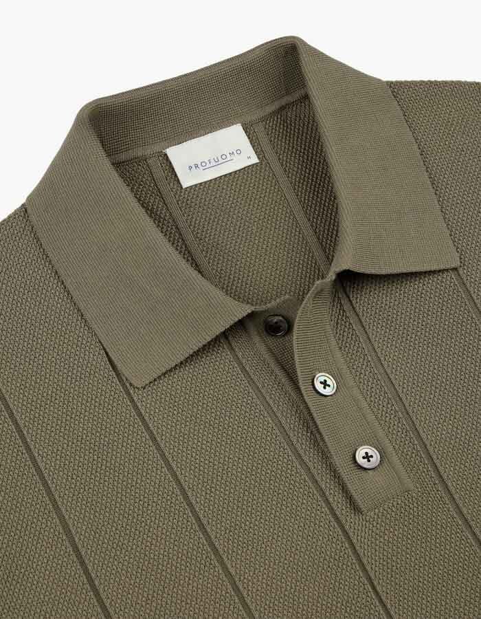 Profuomo korte mouw polo bruin