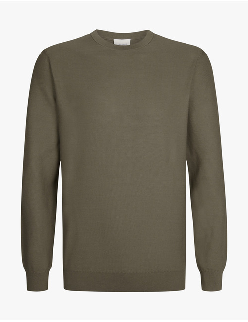 Profuomo pull met ronde hals kaki