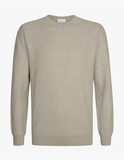 Profuomo pull met ronde hals beige