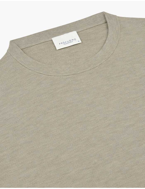 Profuomo pull met ronde hals beige
