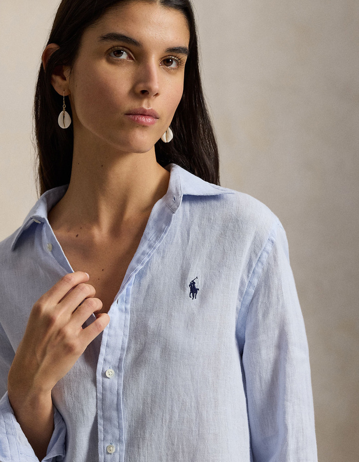 Linnen overhemd met klassieke pasvorm