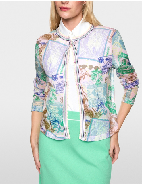 Bedrukte cardigan van viscosemix 