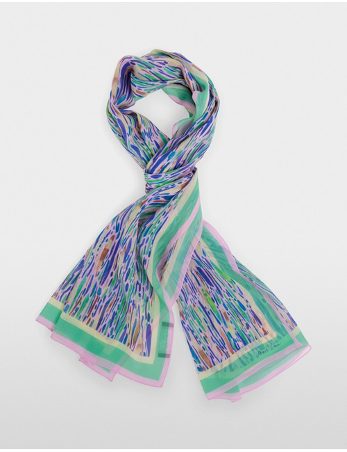 Bedrukte zijden sjaal met subtiele glans