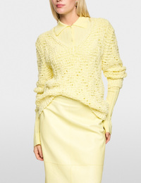 Chunky gebreide trui met V hals