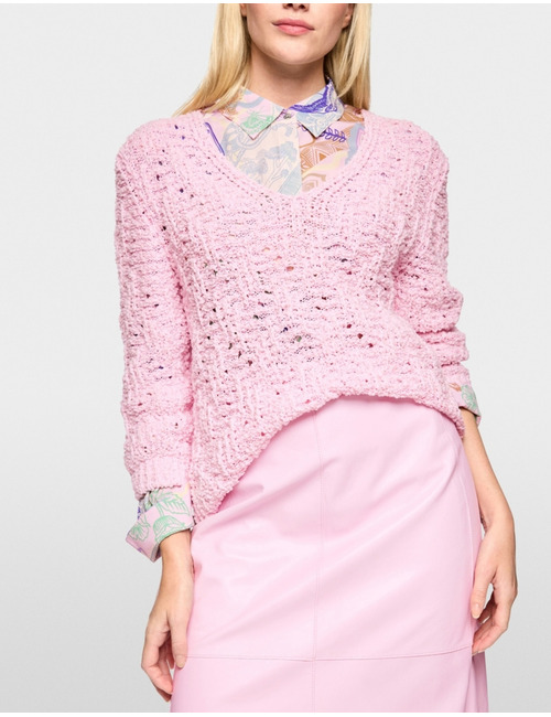 Chunky gebreide trui met V hals