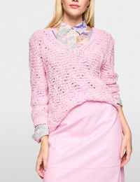 Chunky gebreide trui met V hals