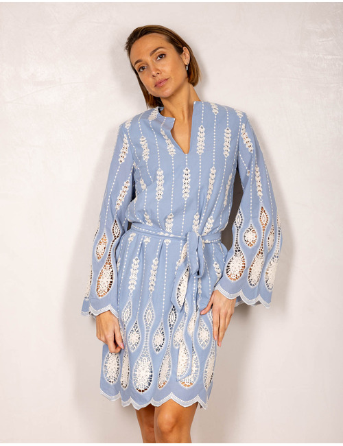 Ibana kort kleed blauw