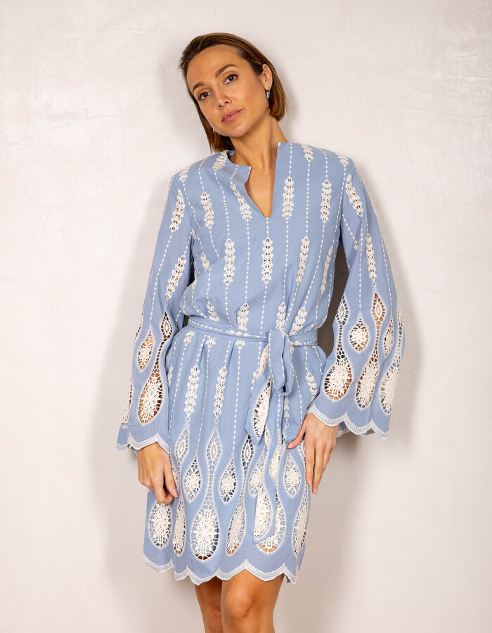 Ibana kort kleed blauw