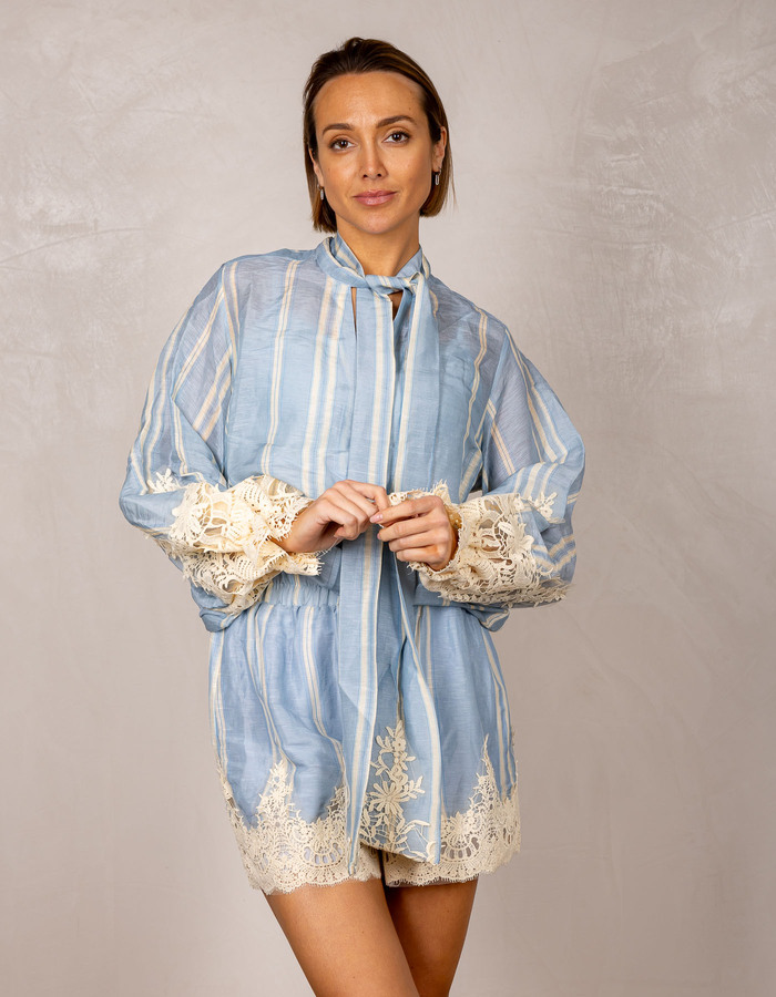 Ibana lange mouw bloes blauw