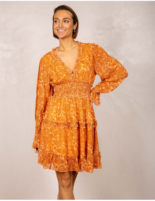 Ibana kort kleed oranje