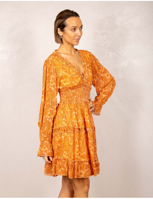 Ibana kort kleed oranje